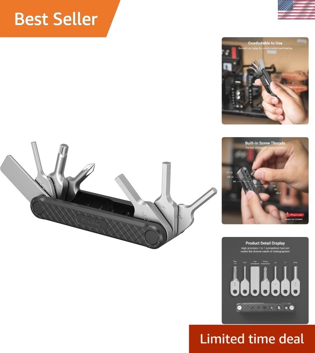 7-in-1 Folding Multi-Tool Set for Photographers – Compact & Portable