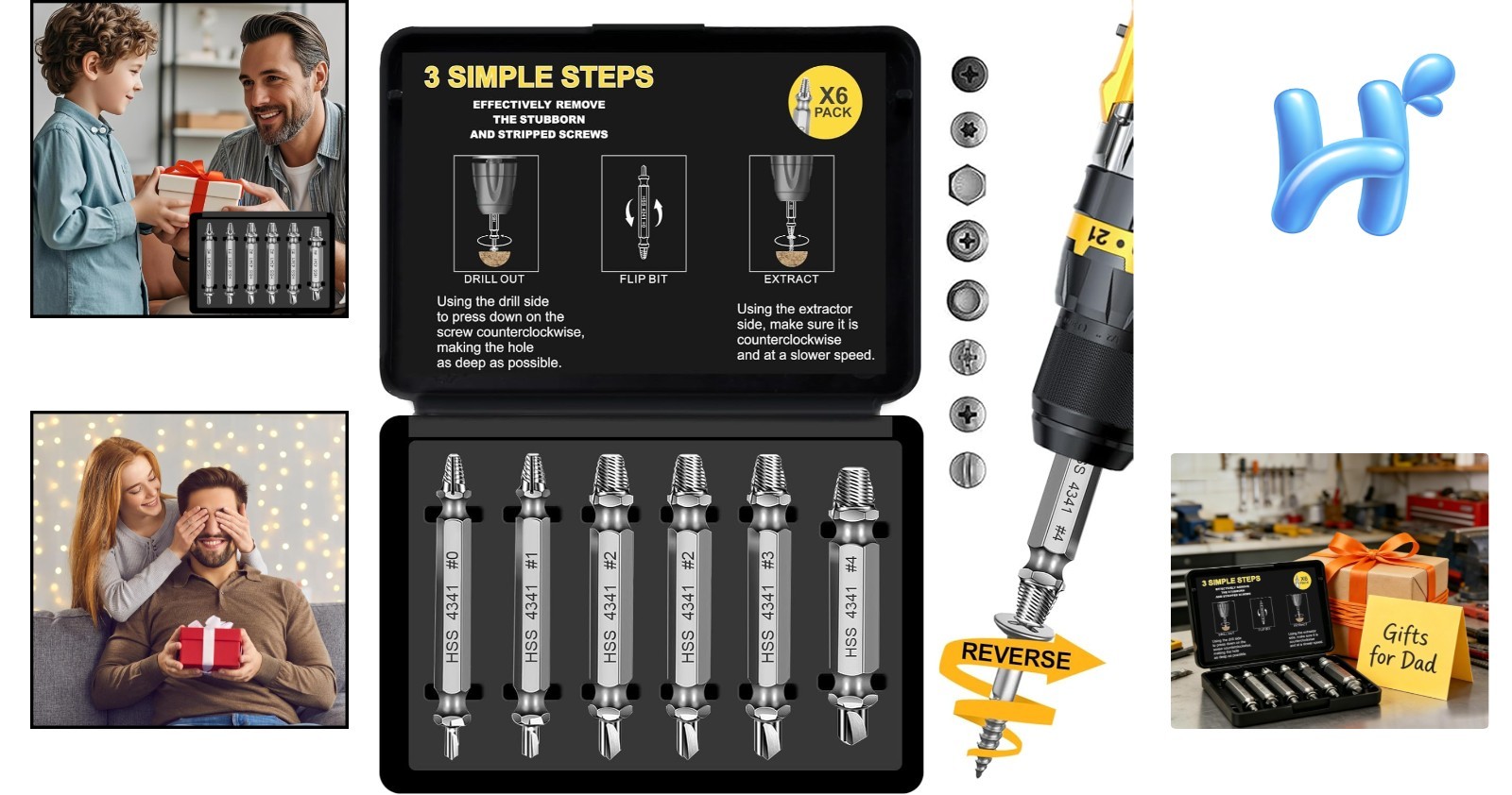 High-Speed Steel Screw Extractor Kit – Perfect for Father’s Day & Birthdays