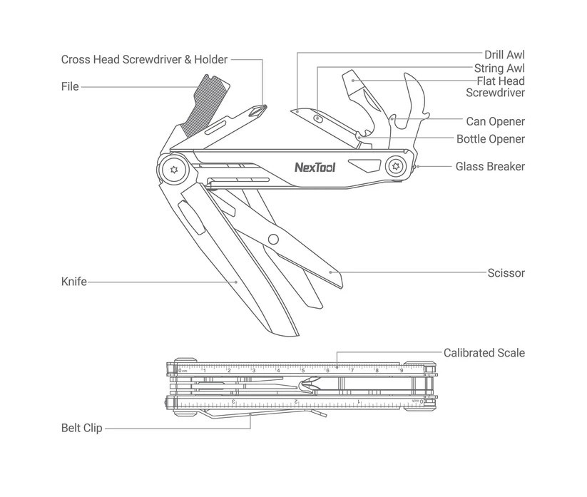 NEXTOOL KNIGHT EDC Multitool kit Outdoor Tool 12 in 1