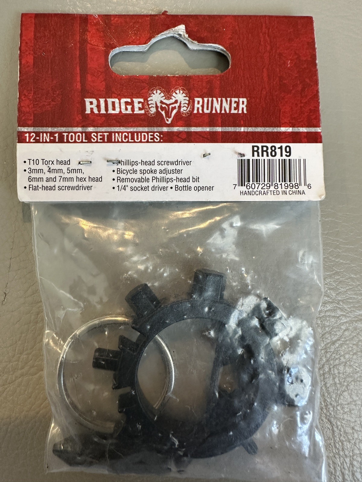 RIDGE RUNNER Keychain 12-IN-1 Multi Tool – Bottle Opener, Screwdriver, Hex Heads