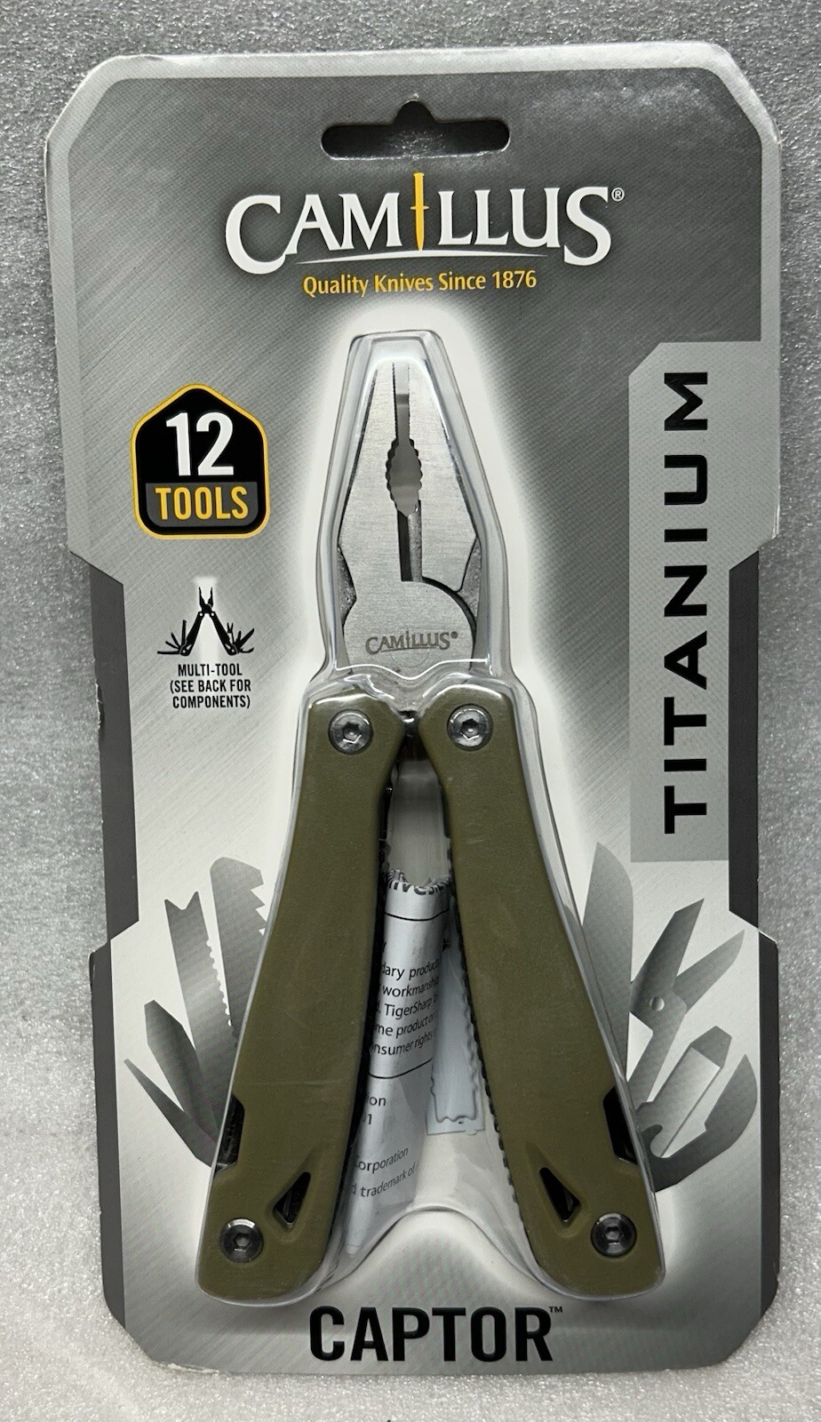 Camillus Captor Titanium Multi Tool, with 12 Tools, New