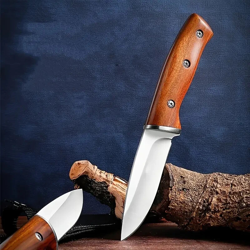 Outdoor Utility Knife Camping, Leather Sheaft