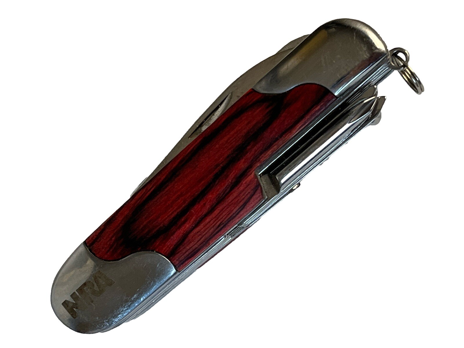 NRA Pocket Multi-Tool Camp Knife w/ Wooden Inlay 10 in 1 Tool