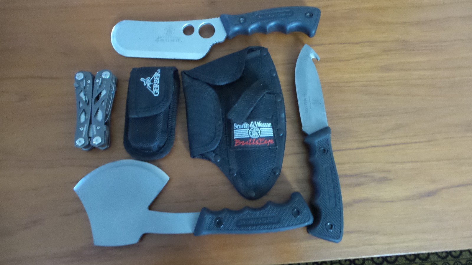 Smith and Wesson Bullseye and Gerber Multi-tool great camping starter kit