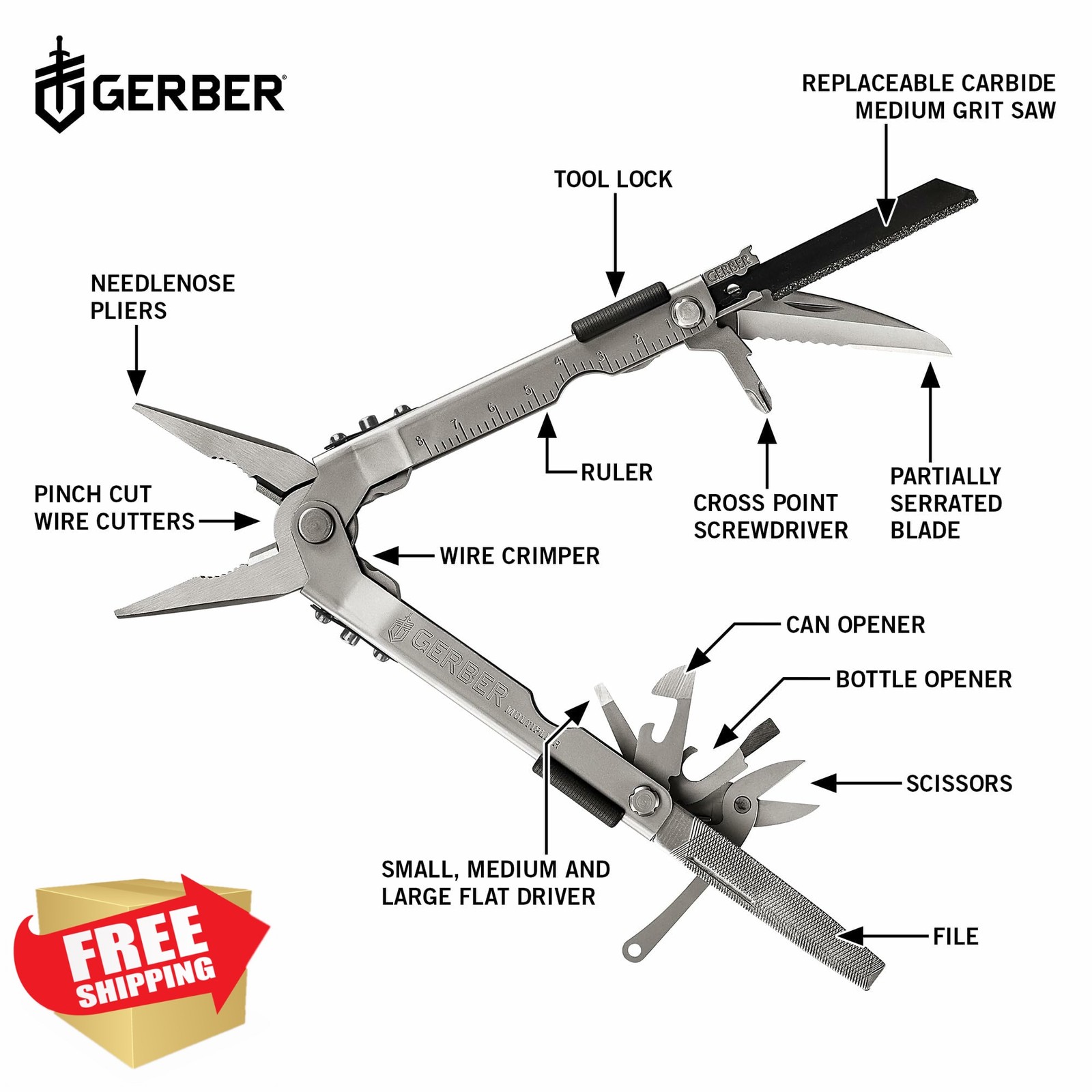 Gerber Pro Scout Multitool Stainless Steel