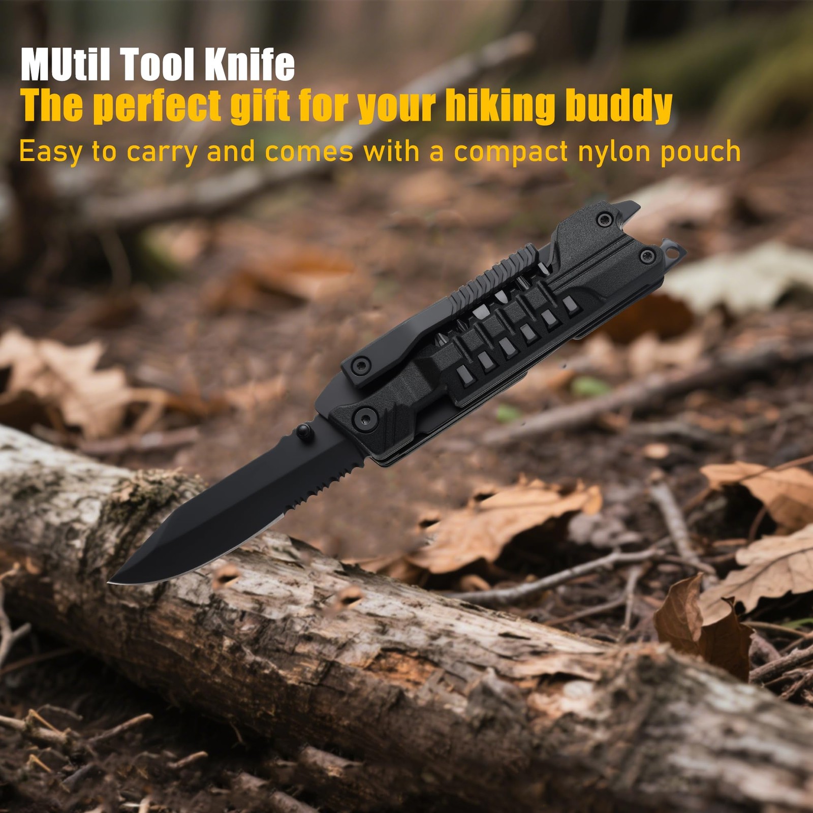 Multitool Knife with Nylon Pouch, 22 in 1 EDC Multi Tools with Fire Starting …