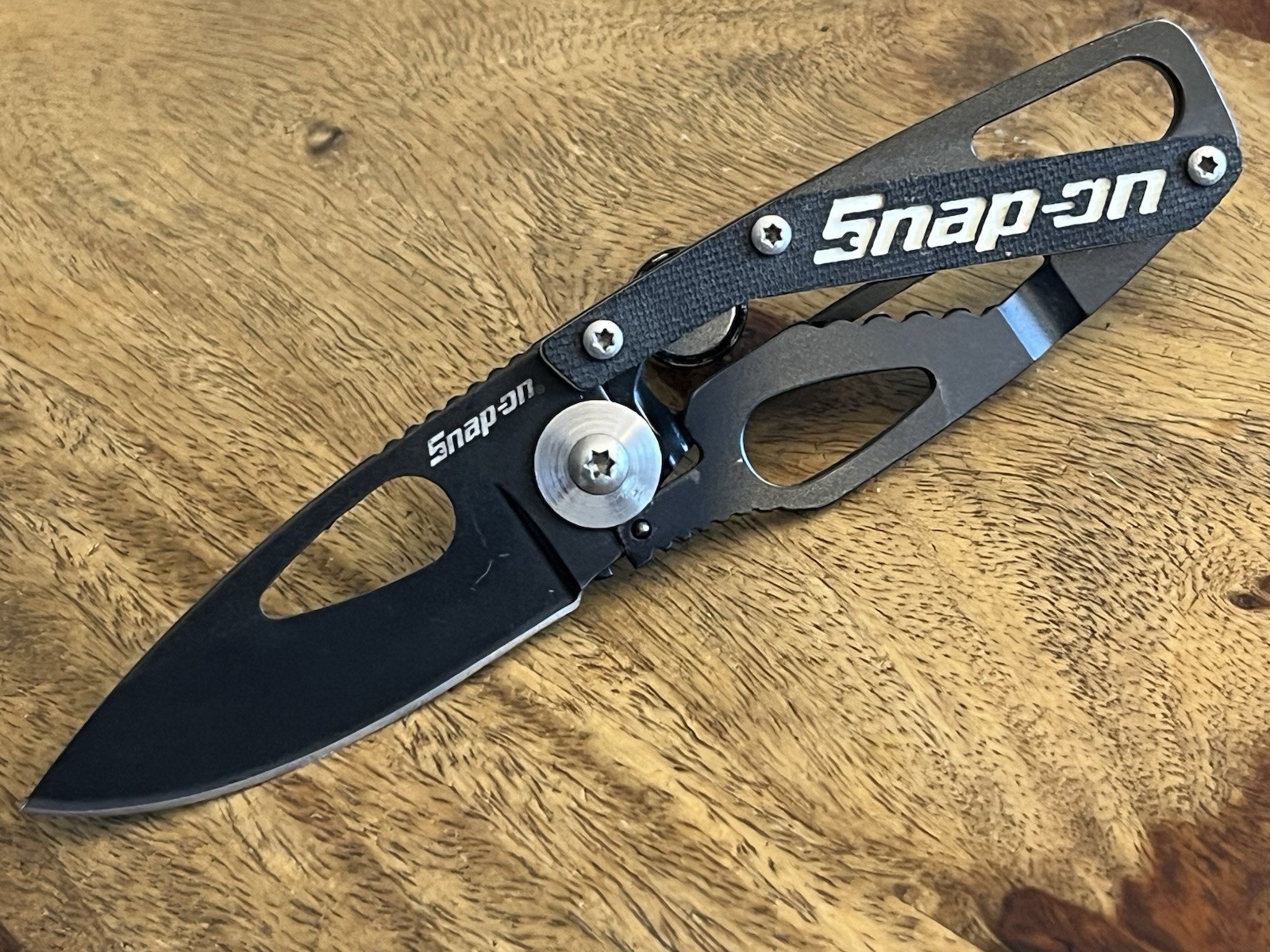 Snap-On BLACK Pocket Knife SUPER NICE!! TSA Confiscated ~TASKCo