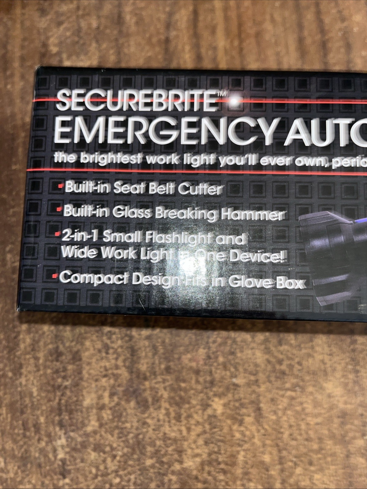 Securebrite COB Emergency Auto Tool/Flashlight/Flasher NEW/Open Batteries Not In