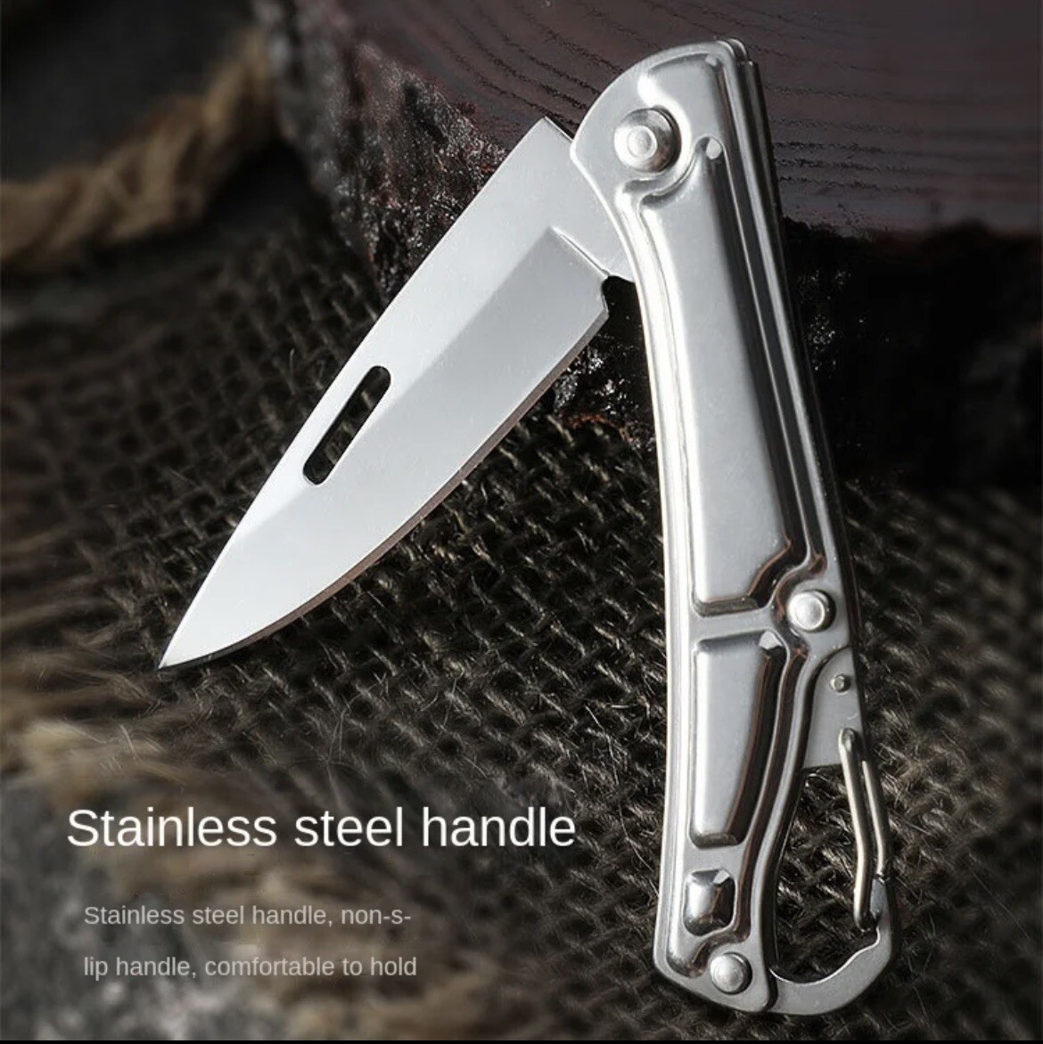 Small Folding Knife Survival Outdoor Tactical Pocket Knife Keychain, Hunting EDC