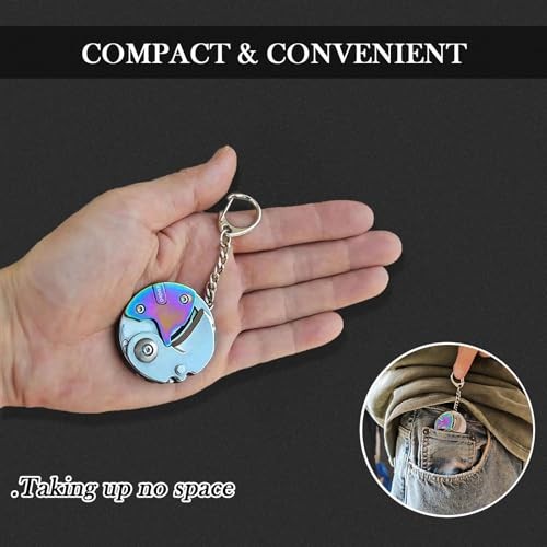 Rainbow Folding Keychain Pocket Knife, Small EDC Multitool with Screwdriver Set,