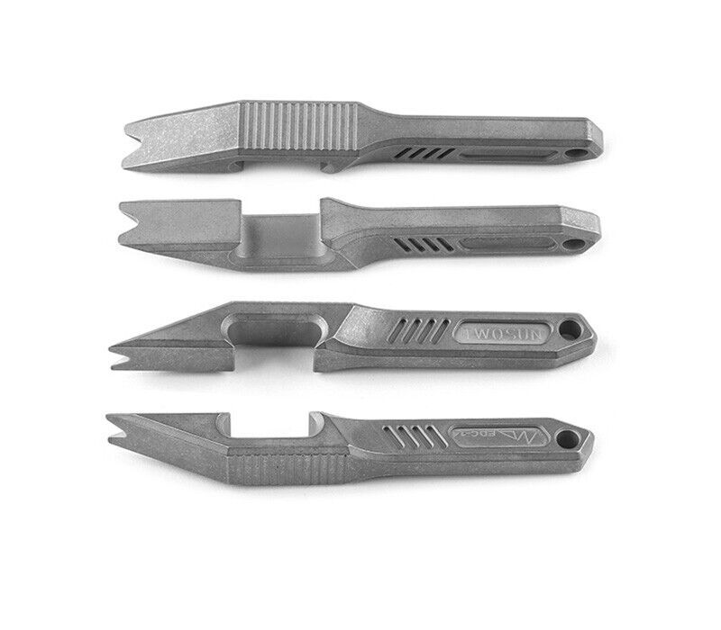 EDC Titanium Alloy Tactical Multi Tool Pry Bar Crowbar Opener W/ Umbrella Rope