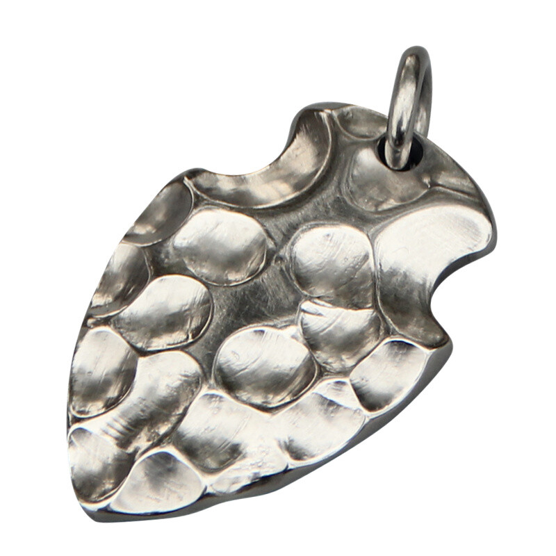 Solid Handmade Titanium Alloy Double-sided Engraving Crater Necklace Pendant EDC