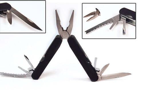14-IN-1 Multi-Functional Pocket Tool Black Saw Knife Screwdriver Can Opener Cut