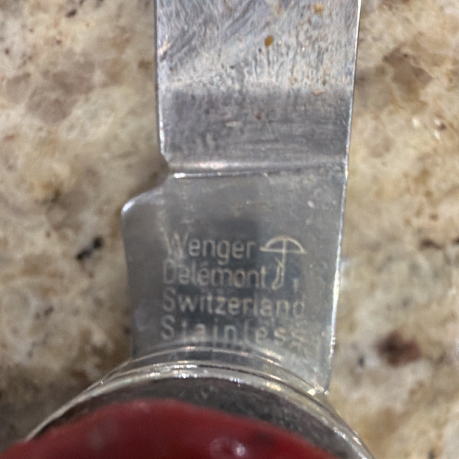 Wenger Multi-Tool Red Stainless Steel Knife Scissors Pliers Opener Can Opener