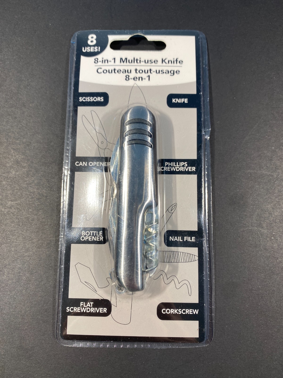 8-in-1 Multi Use Knife New Sealed Package
