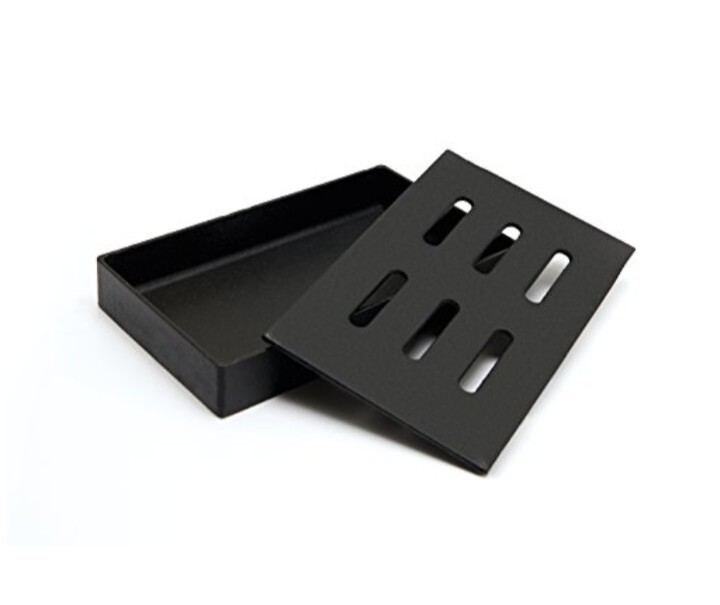 Cast Iron Grill Smoke Box Wood Chip Holder Smoker Charcoal Lava Rock