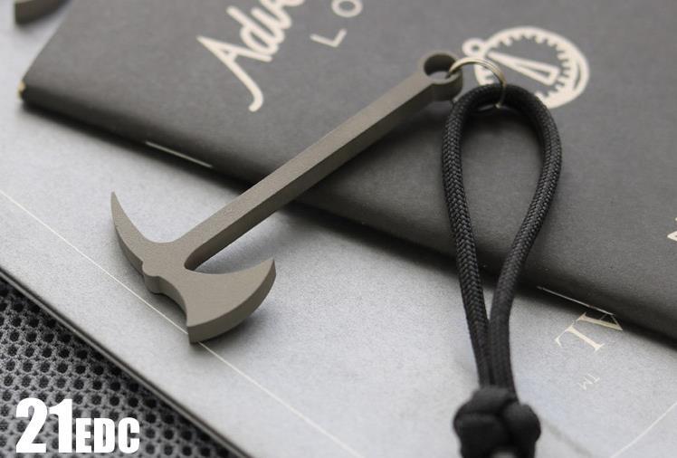 EDC Titanium Multifunctional Crowbar Axe Bottle Opener Keychain Necklace Pendant