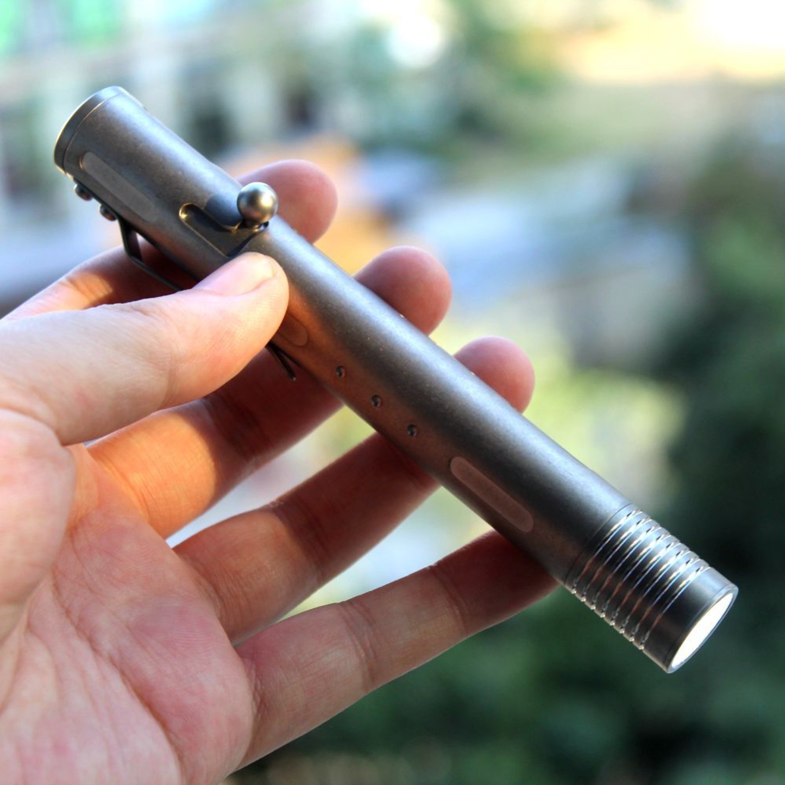 EDC Titanium Alloy Torch LED Flashlight Torch Pocket Light Outdoor Camping Light