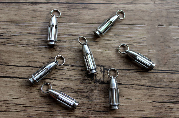 Titanium Luminous Tube Pendants Paracord Beads Key Ring Necklace Pendants 1 Pcs
