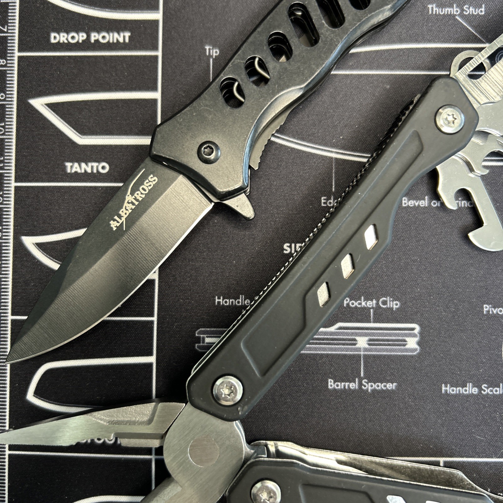 Ozark Trail 12 in 1 Multi Tool & A/O Rescue Pocketknife Camping Hiking Lot of 2