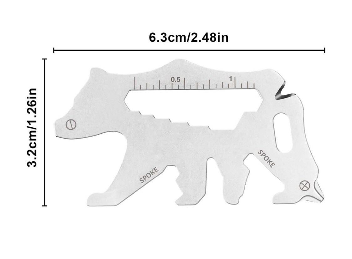12 in 1 Keychain Multi-tool Bear Christmas Gifts Men Gadget Camping Survival