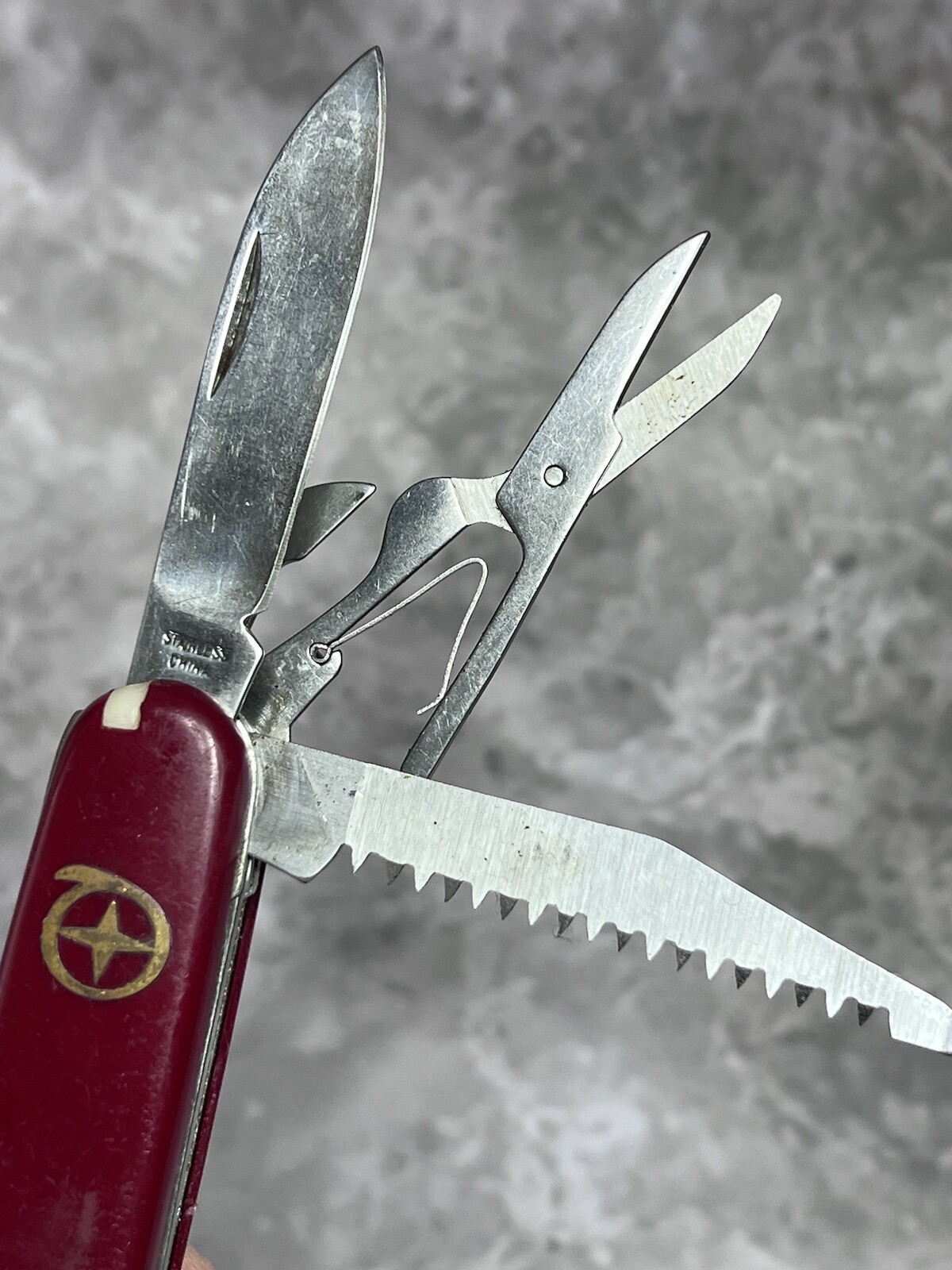 Vintage Red Multi Tool Pocket Tactical Camping Folding Army Knifed #1705