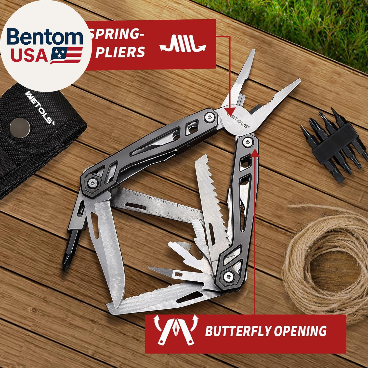 Father‘S Day Gifts for Men Dad Him, 21-In-1 Multitools with Pocket Knife, Stain