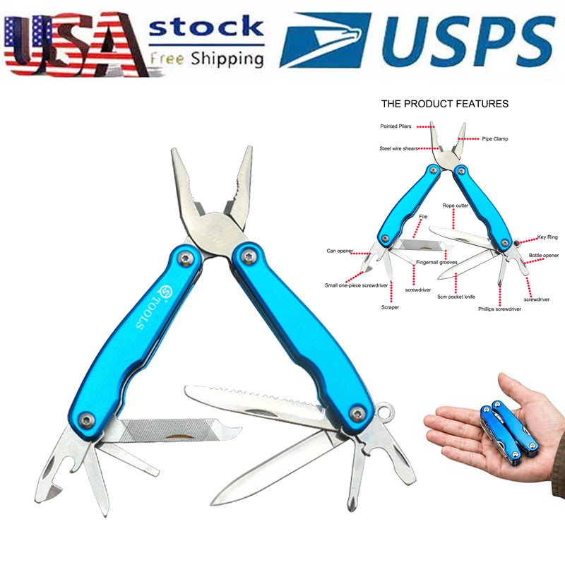 Stainless Steel Portable Camping Pocket Size Multitool With Pliers Saw Men Gift