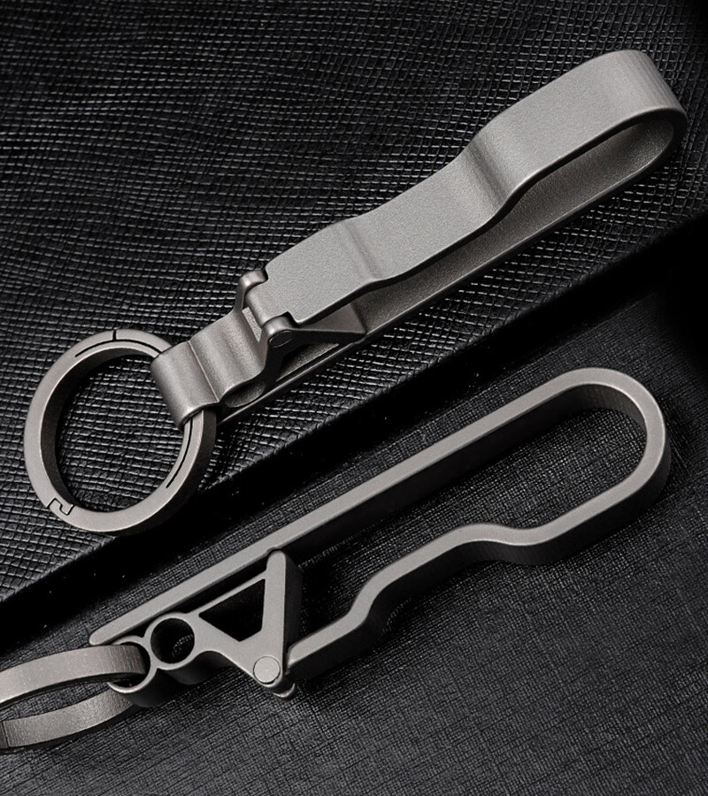 EDC Titanium Alloy Quick Buckle Detach Belt Waist hanging keychain Key Ring Tool