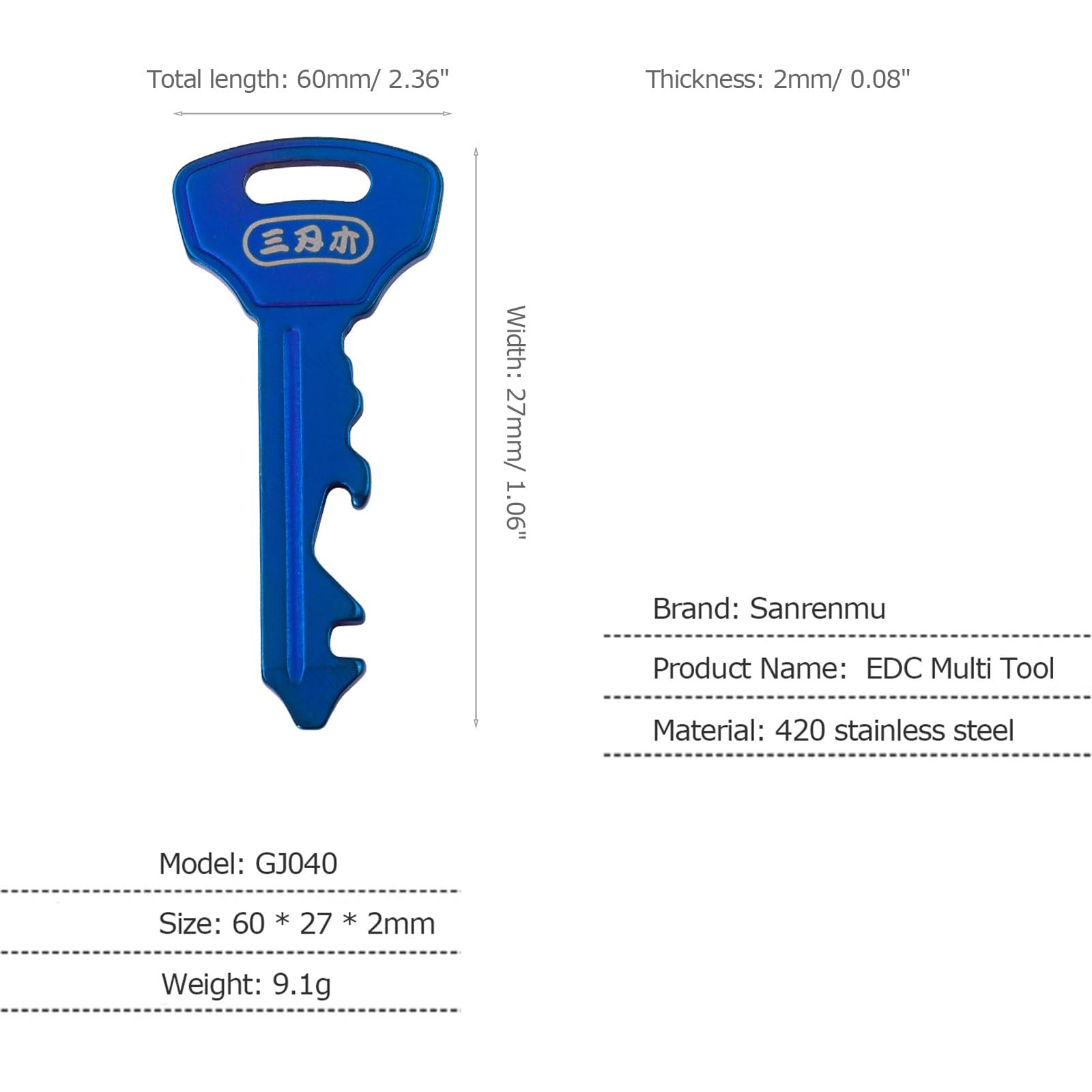Keychain GJ040 Pry Bar Multi Tool with Bottle Opener Screwdriver Wheel Spoke …