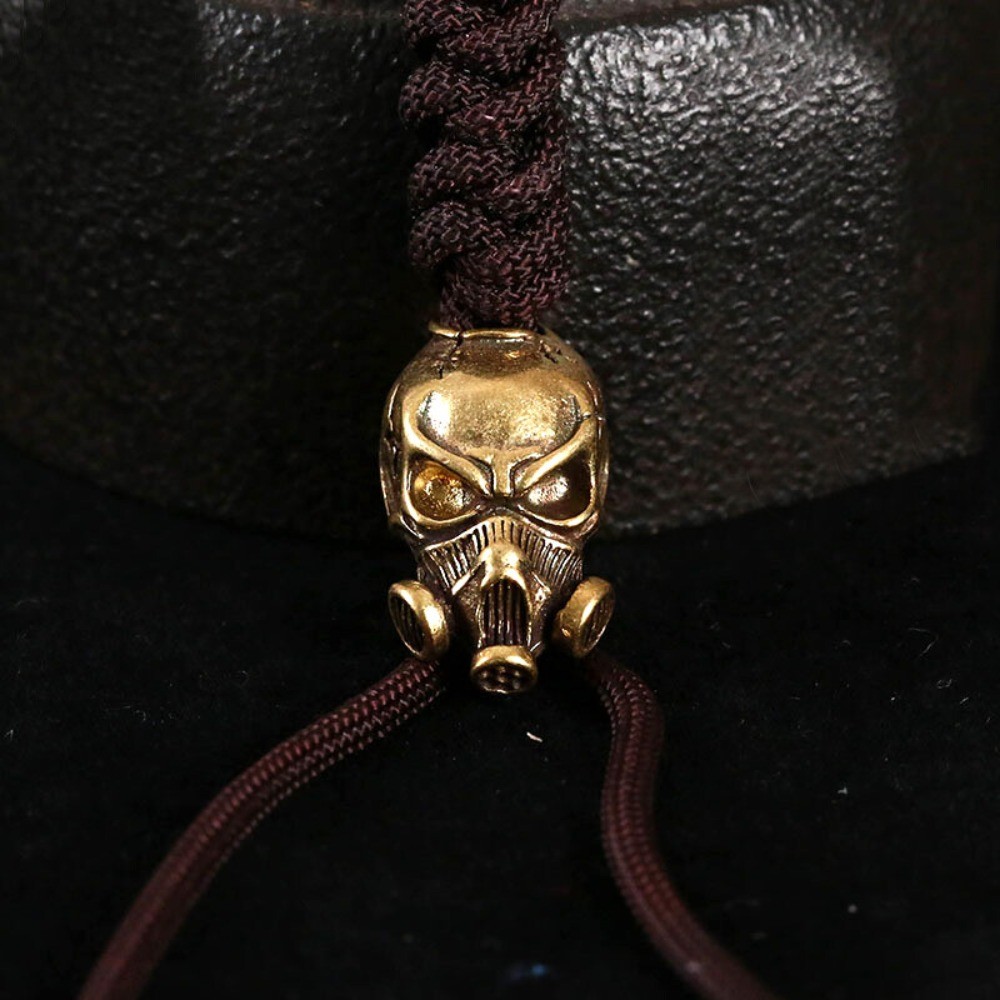 Outdoors DIY Tools EDC Brass Punk Skull Knife Beads Lanyard Pendants KeyChain