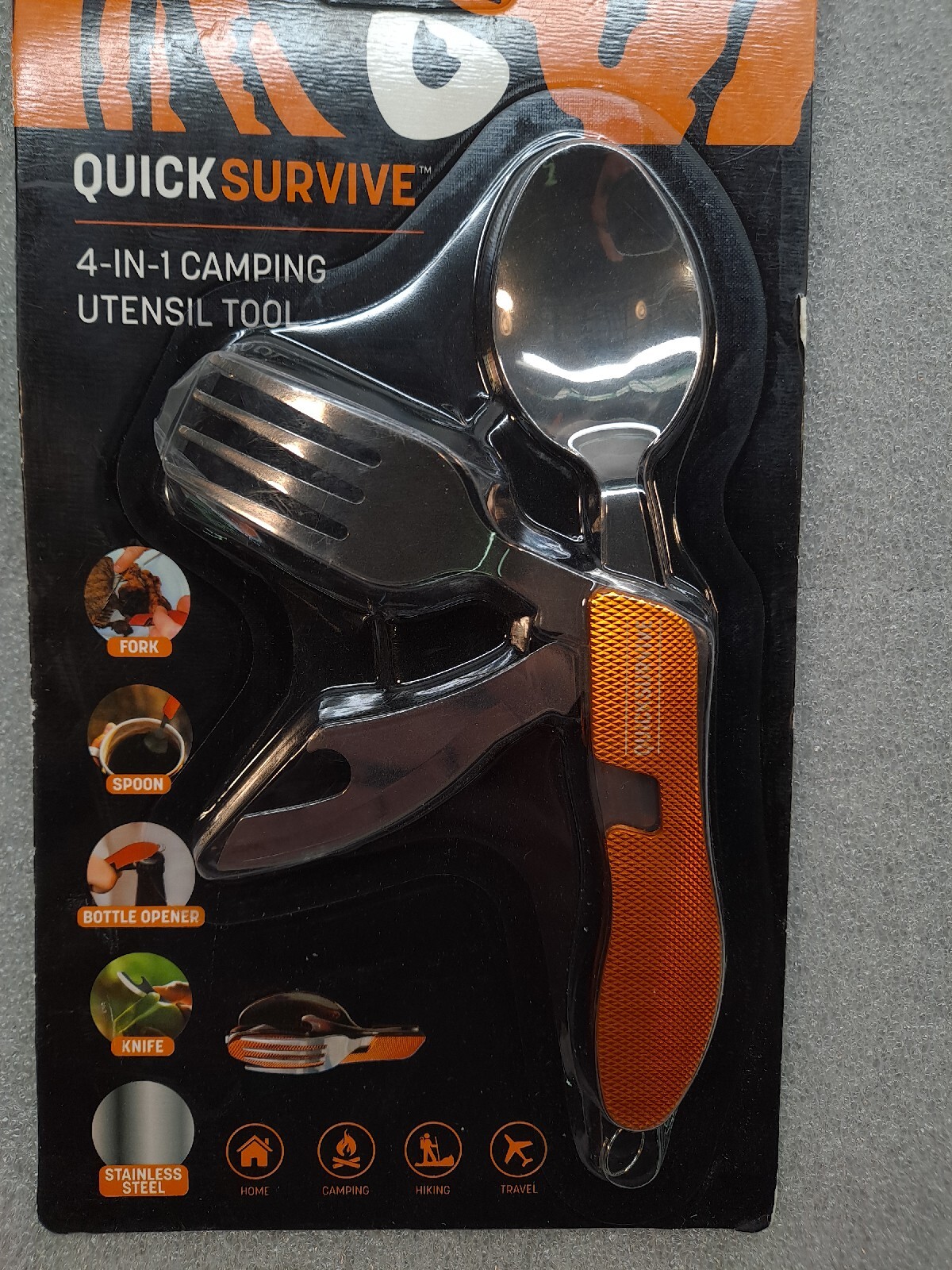 QuickSurvive 4-in-1 Camping Utility Stainless Steel Utensil Tool