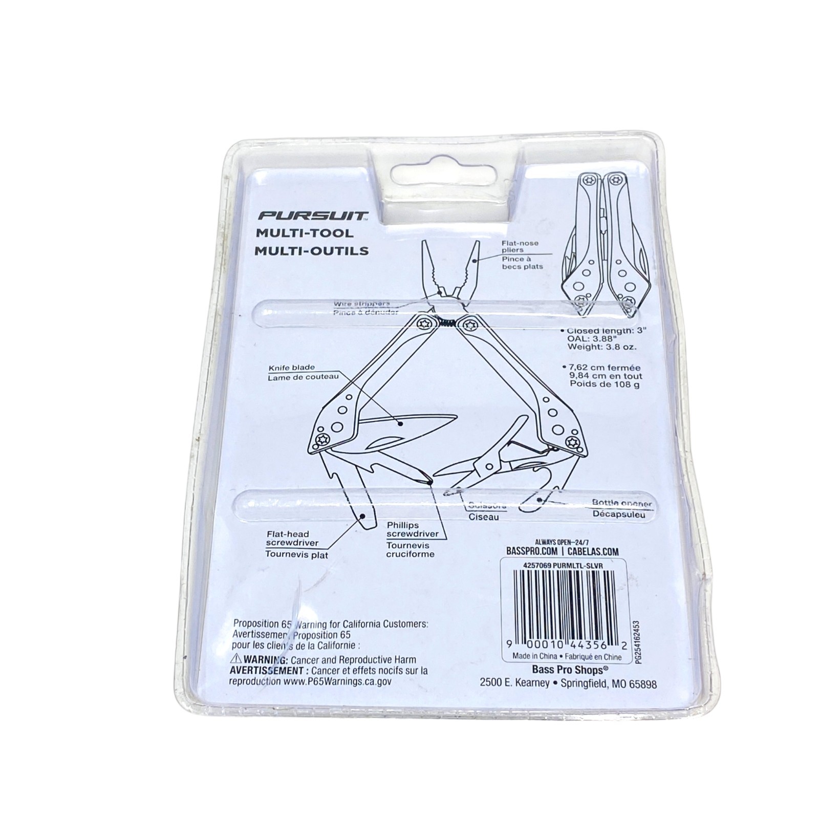 Pursuit 7-in-1 Multi-Tool Pocket Pliers Scissors Knife 420 Stainless Steel New