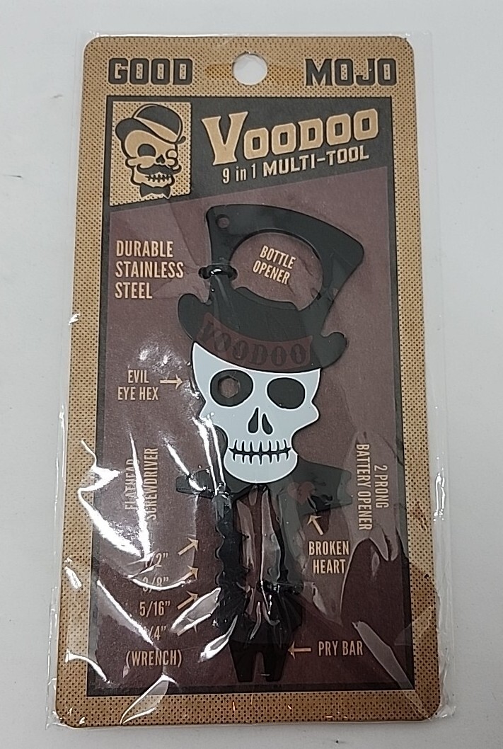 Voodoo Multi Tool Black White Skeleton Trixie Milo 5″ Bottle Opener (B3-E12)