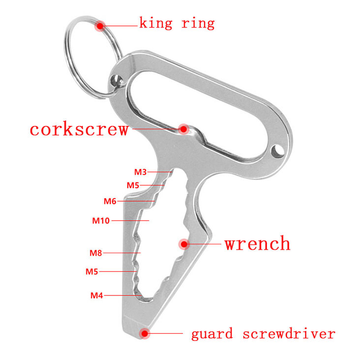 Stainless Steel Keychain Wrench For Necessary Infected Outdoor/ Indoor Surfaces