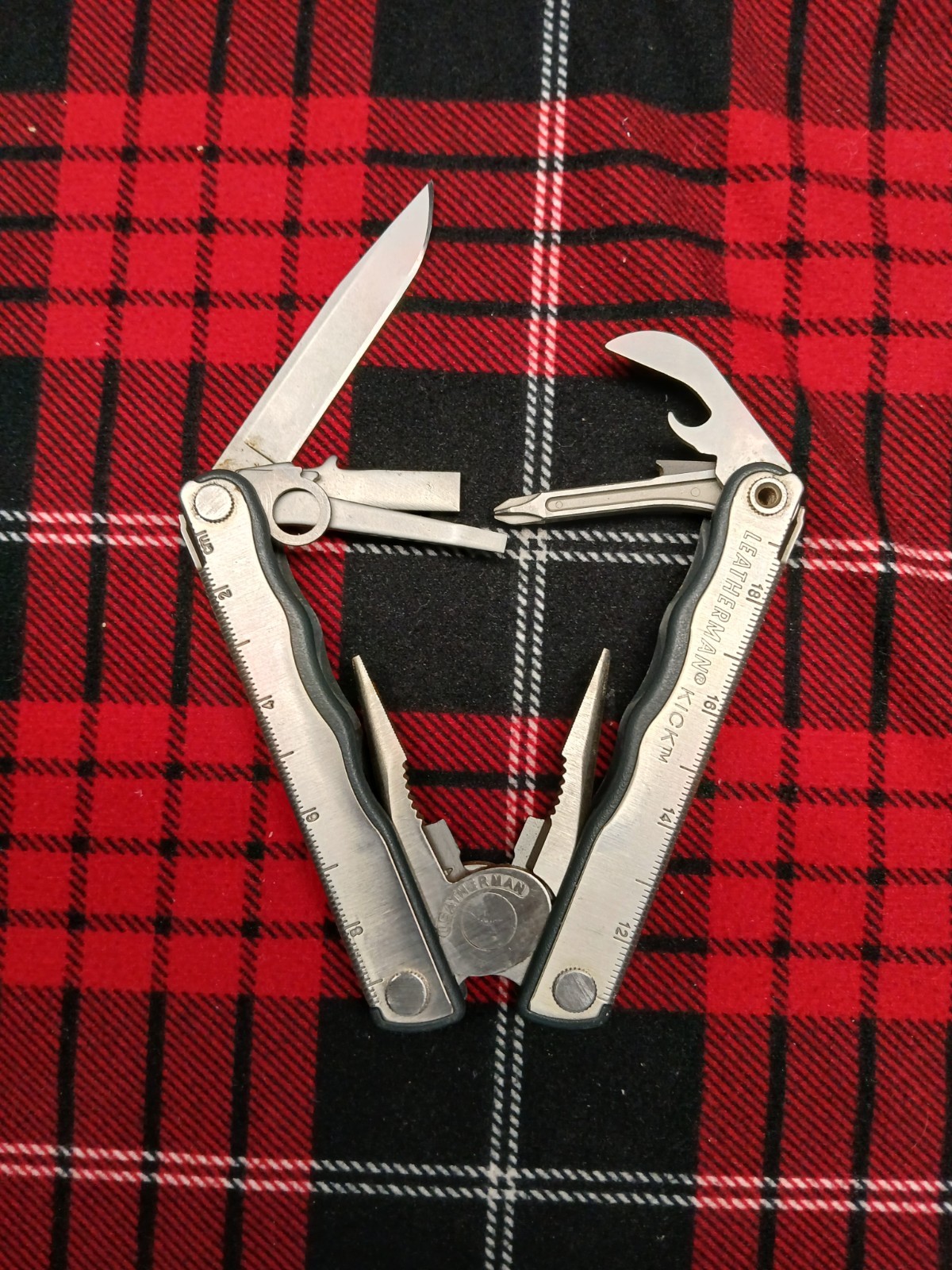 Leatherman Kick Multi-Tool In good Shape Has Dairy Wellness Plan Stamped on Side