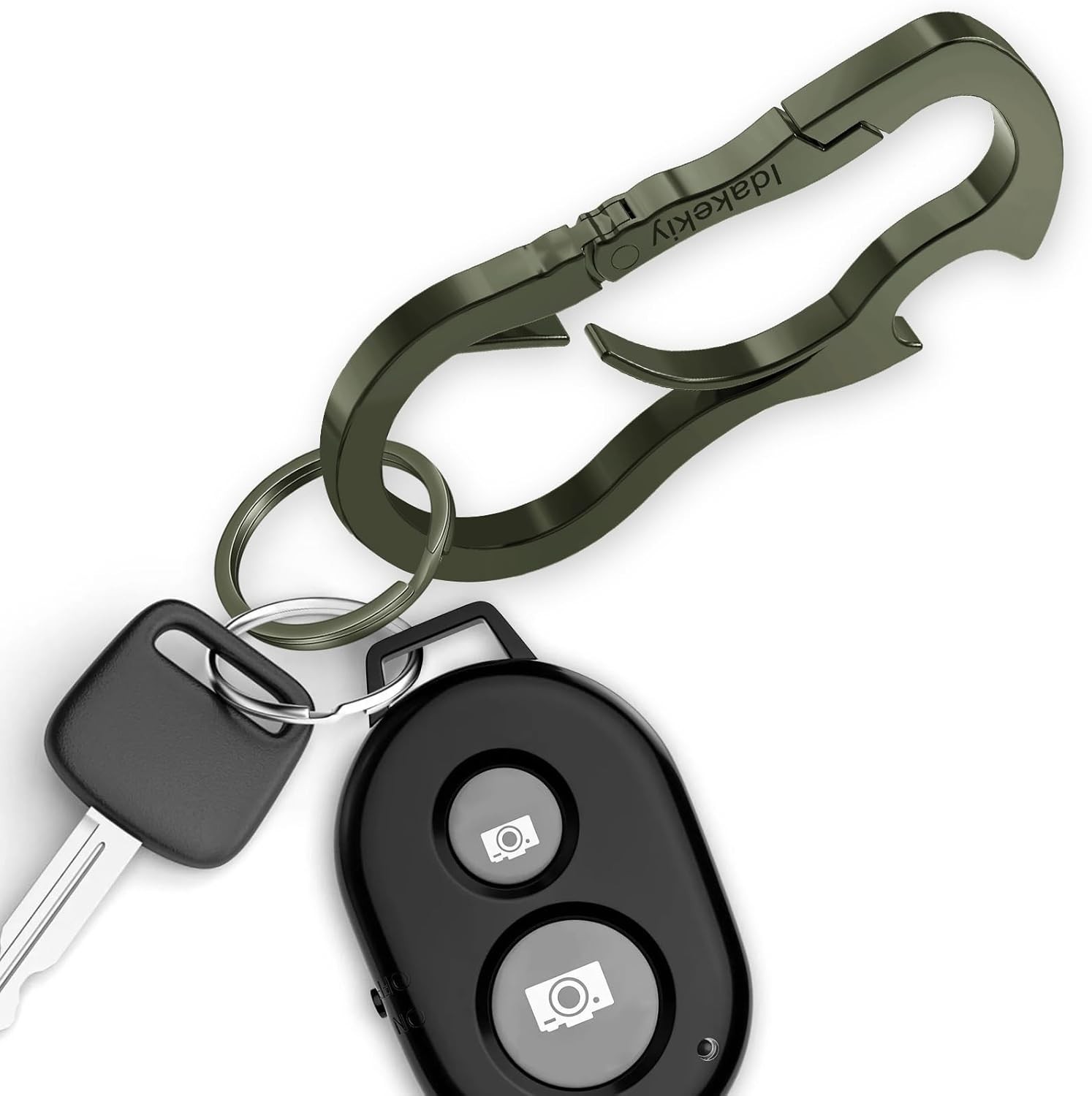 Dual Carabiner Keychain Tool with Bottle Opener – Stylish & Lightweight Design