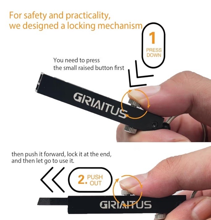 EDC Tweezers Precision Pocket Knife 2 in1 Keychain Multitool Knives Retractable