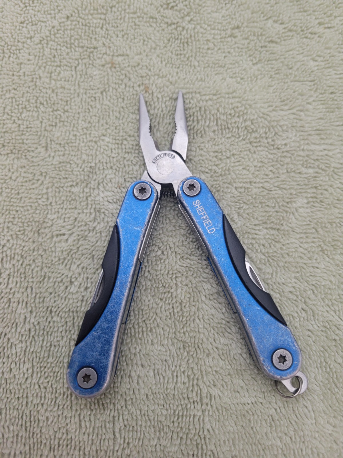 Vintage Sheffield Stainless Steel Blue Mini Multi Tool – 10 Tools