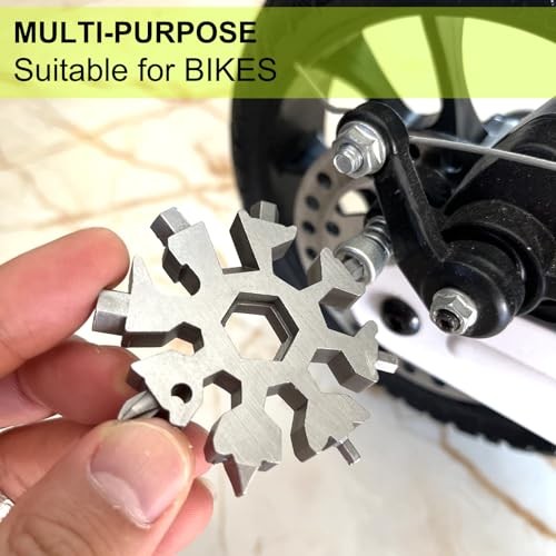 Stocking Stuffers for Men, Snowflake Multitool 2PCS 18 in 1 Silver+black