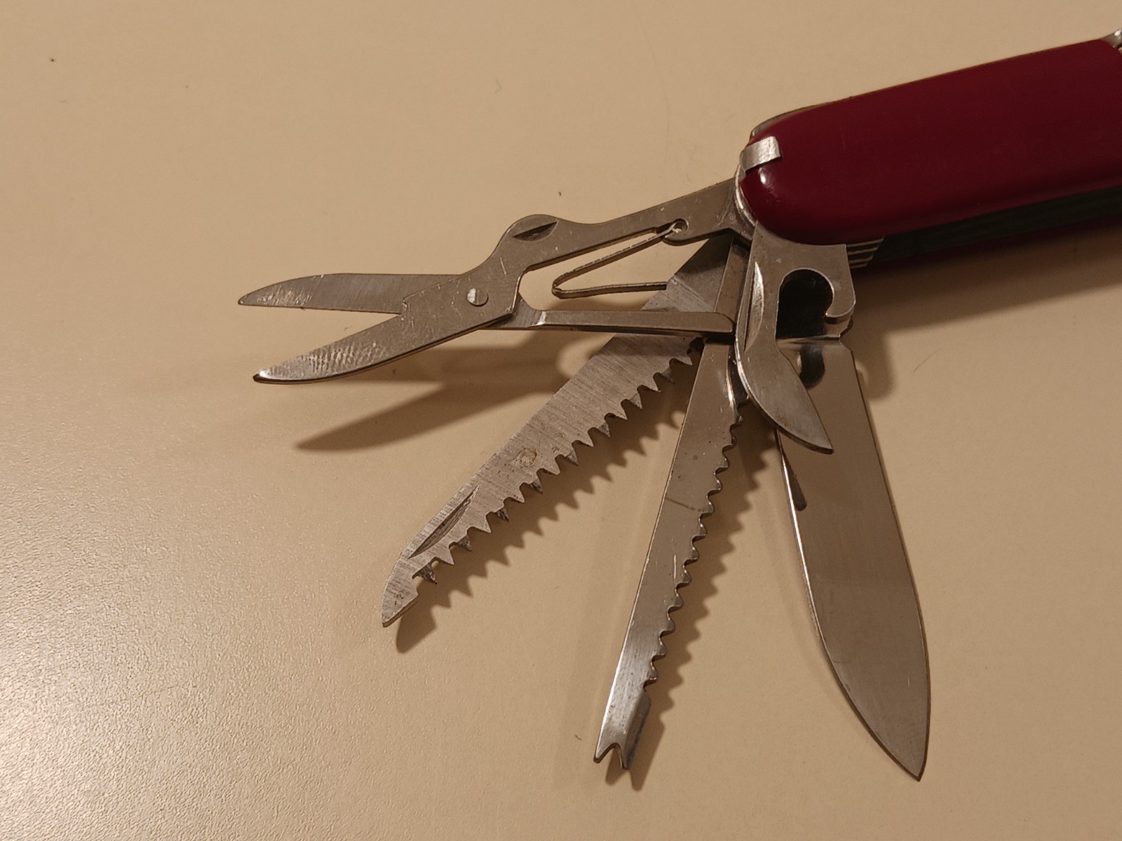RK Logo Pocket Knife Multi-tool Stainless Steel Red Handle Camping Utility EDC