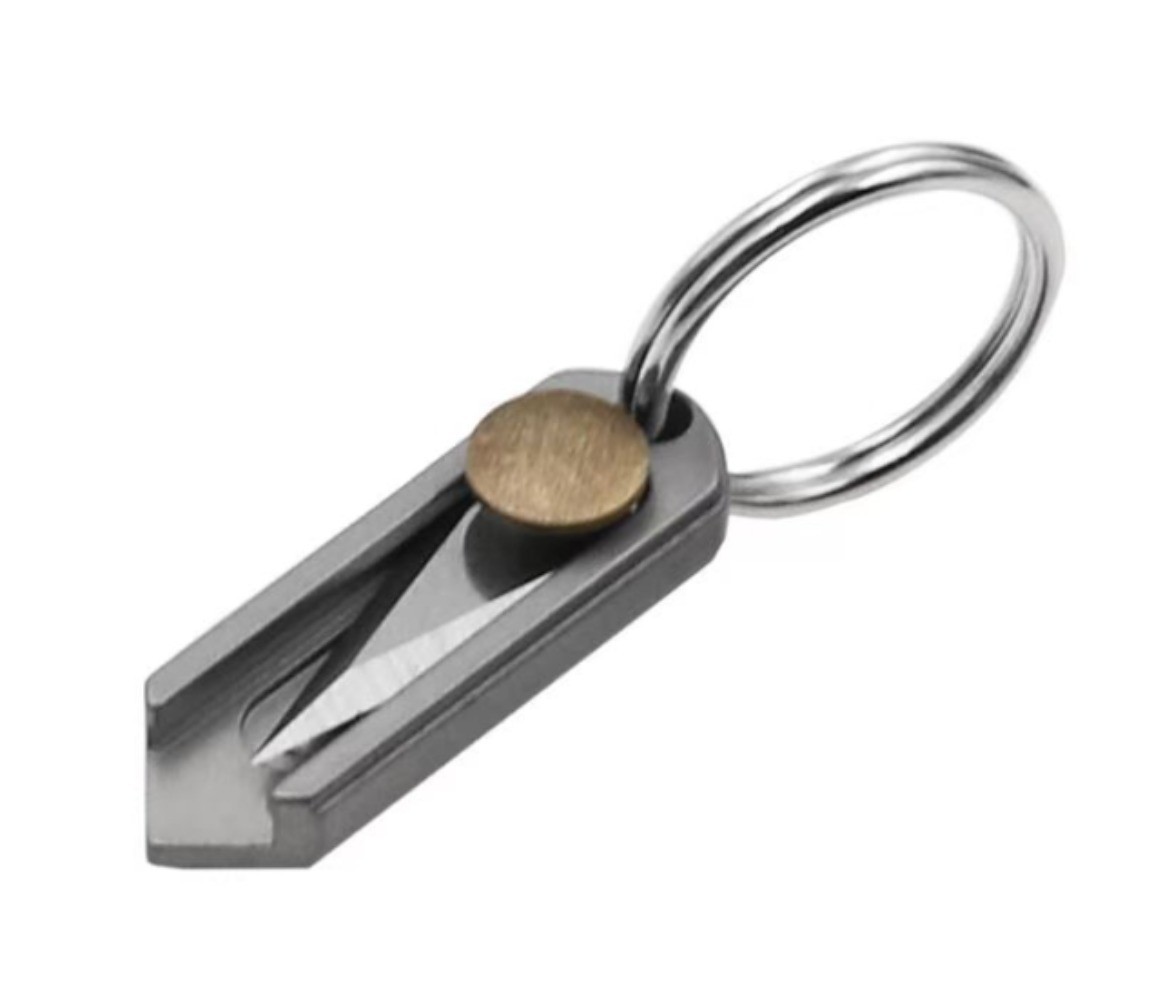 Titanium Alloy Brass Mini Knife Blade Survival Escape Key Chain Pendant EDC TOOL