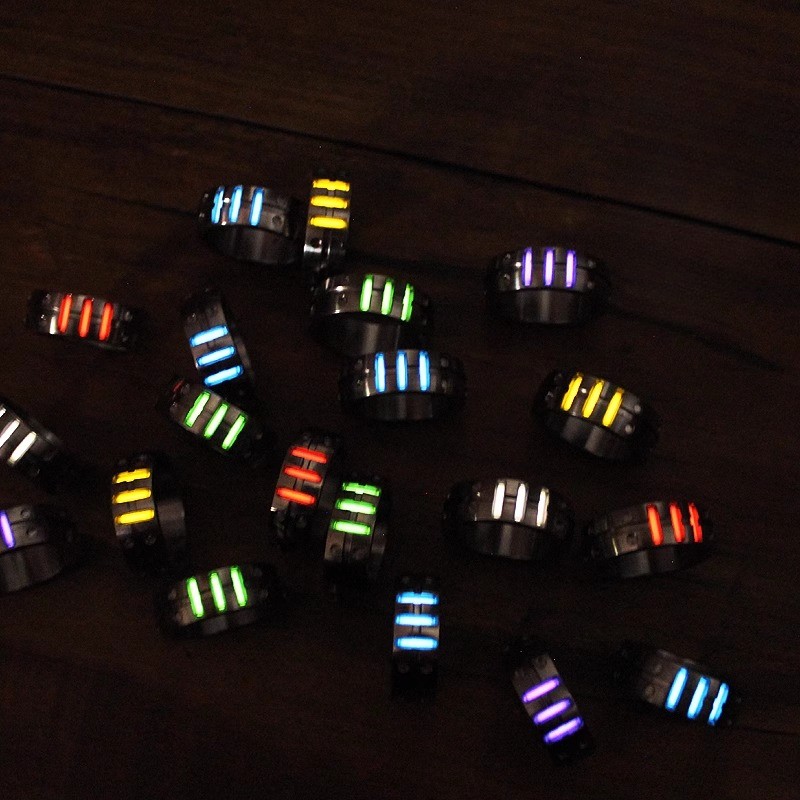 Titanium Alloy Luminous Ring Night Light Multi Color 18mm Gift Collection