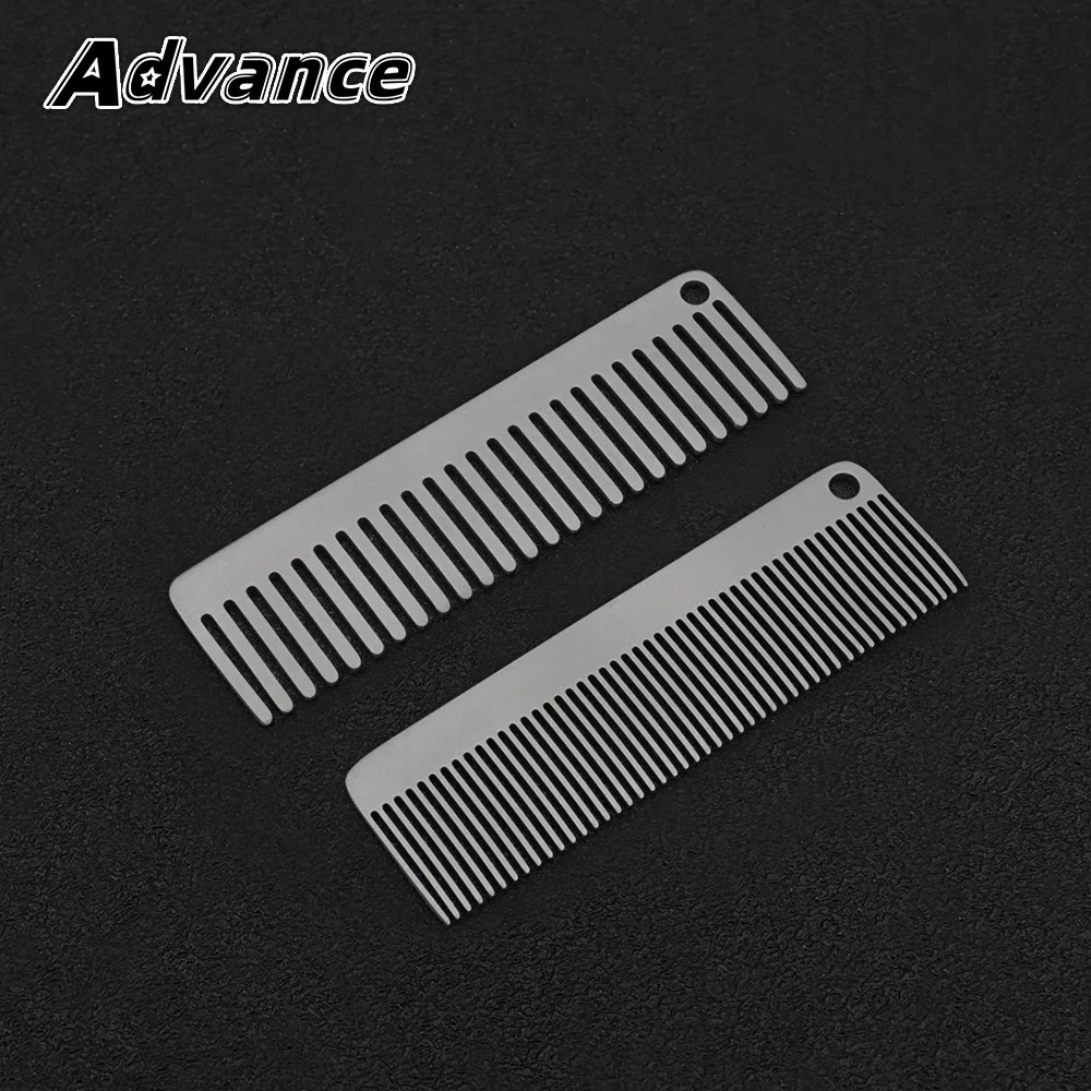 Small Titanium Alloy Comb Portable Combs Camping Keychain Accessories Outdoor Sm