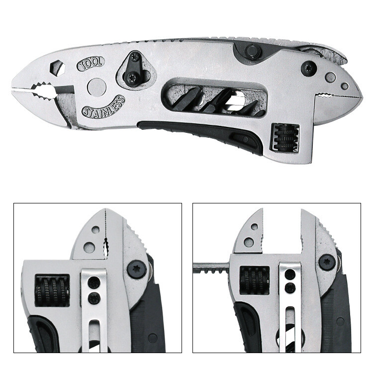 Multi Tool Knife Set Adjustable Wrench Screwdriver Jaw Pliers Survival Tool Gift