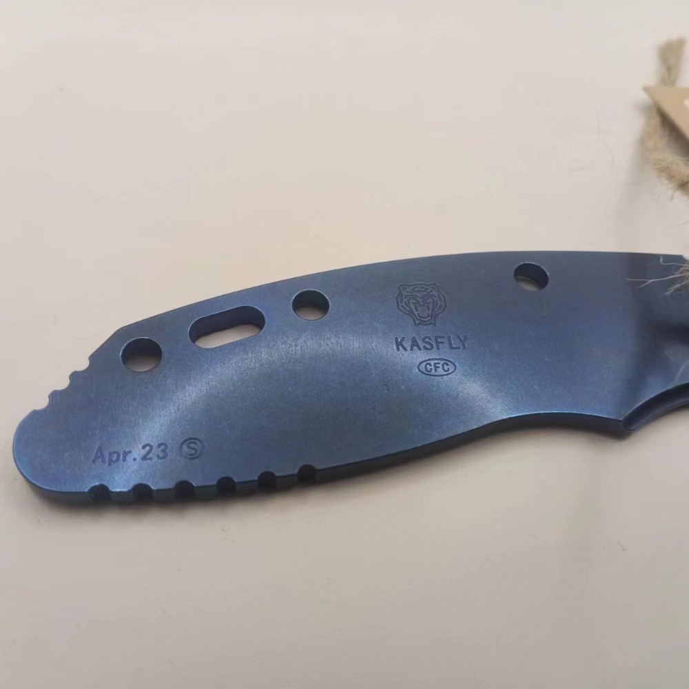 Blue Wave Pattern TC4 Handle Scale for Rick Hinderer XM18 3.5”