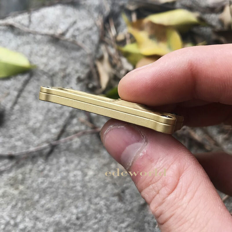 Mini Solid Brass Utility Cutter Knife Key Chain Outdoor Survival EDC Tool