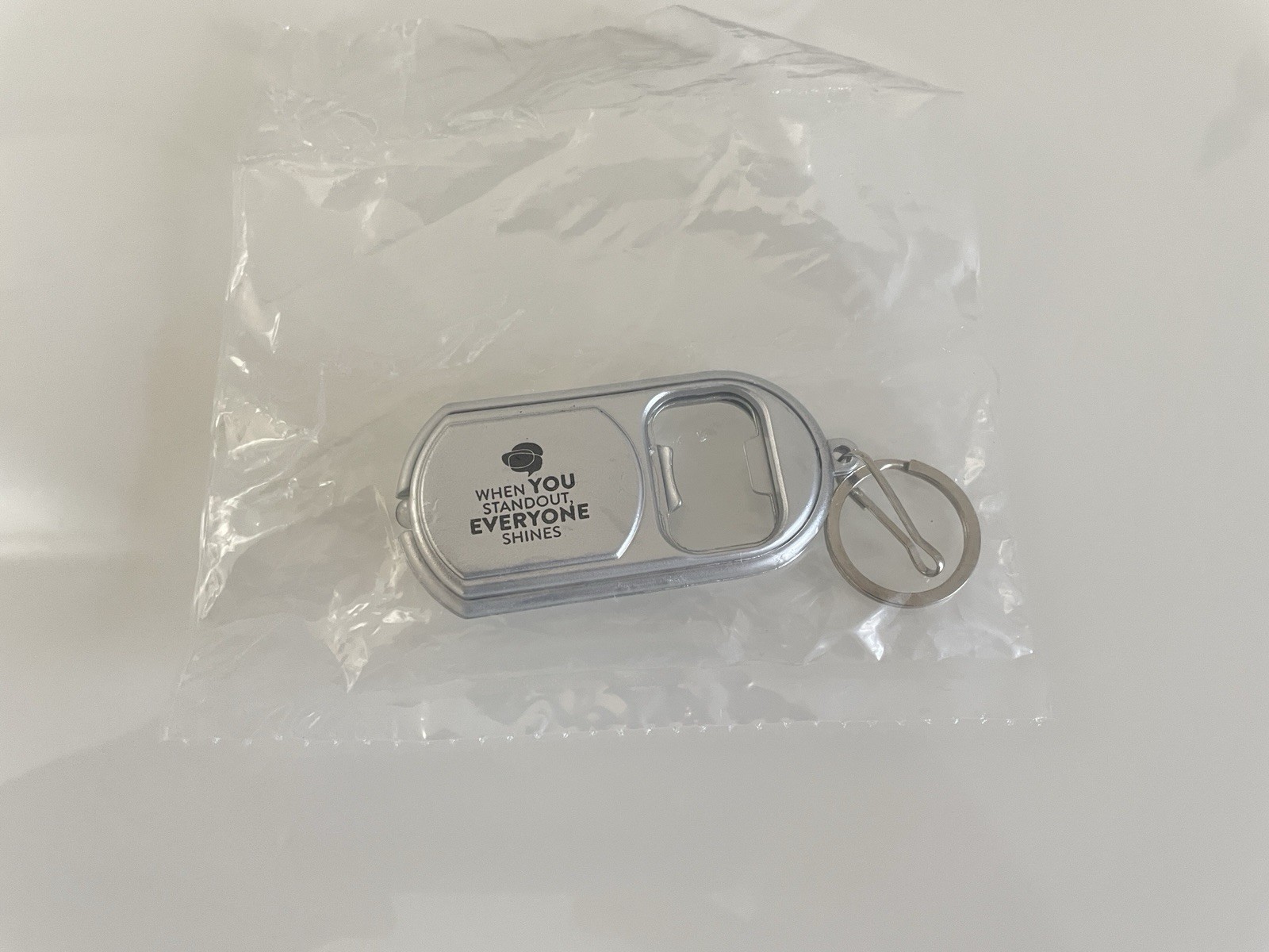 “When You Stand Out” Flashlight Keychain Pocket MultiTool Mini Bottle Opener EDC