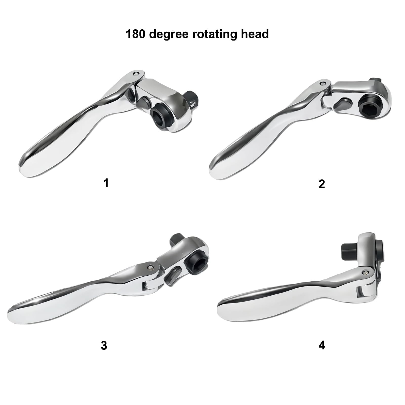 2-in-1 Flex-Head 1/4″ Ratchet Wrench 72-Tooth Reversible, Mini Socket & Hex B…
