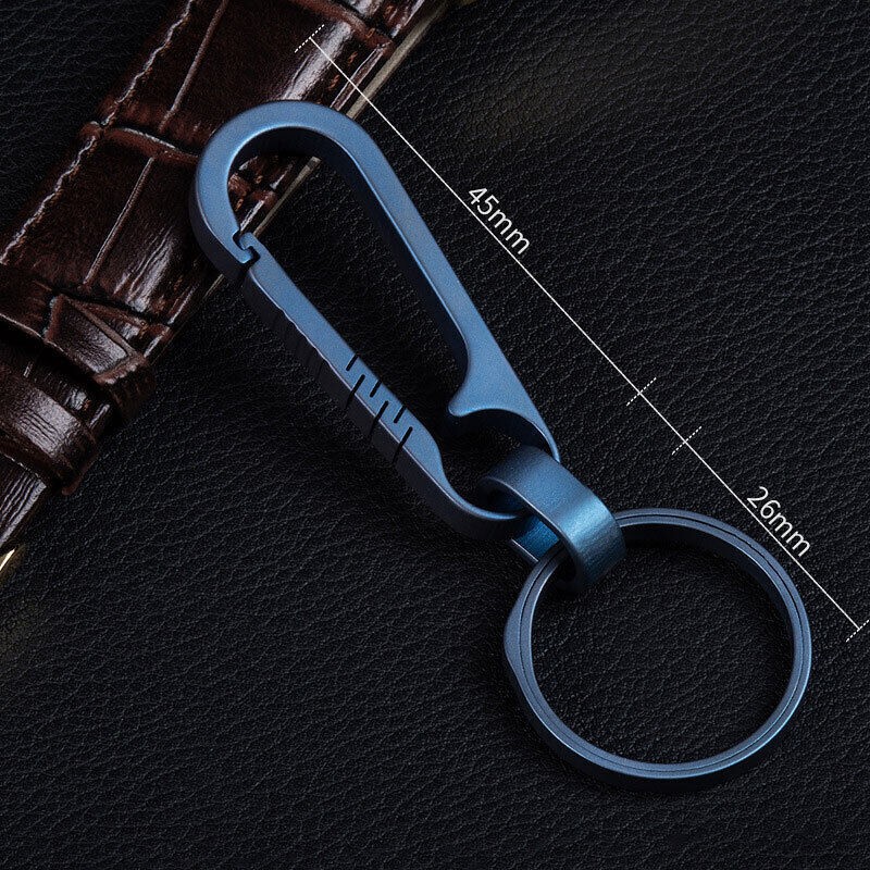 1PC Titanium Alloy Keychain Carabiner Backpack Hanging Buckle Outdoor EDC Tool